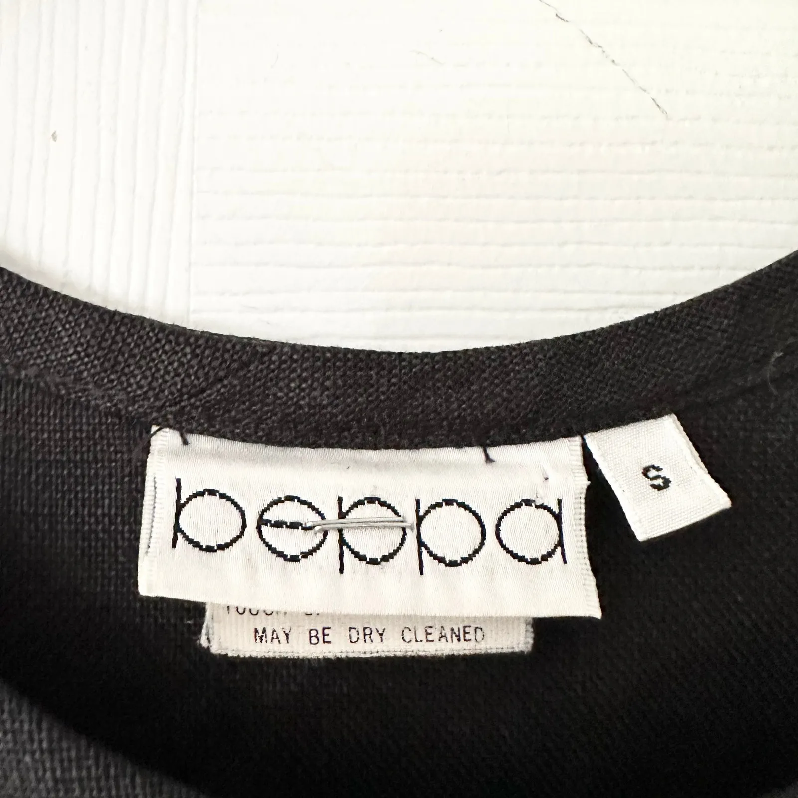 Beppa Vintage Black Linen Art To Wear Long Jumper Overall Dress Jacket Set Small - Image 7