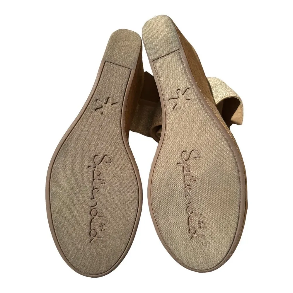 Splendid Gold Geena Open Toe Platform Wedge Sandals Size 8.5 - Image 7