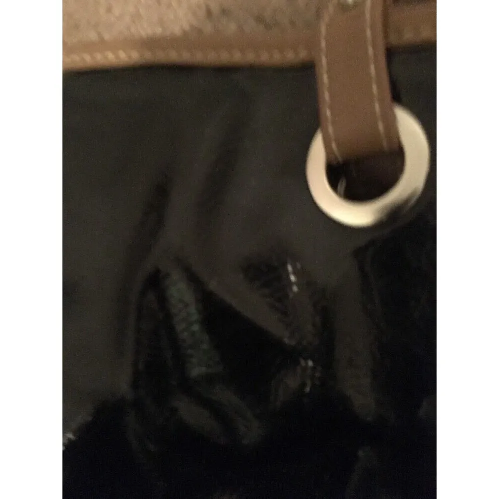 Nine West Women's Faux Leather Handbag Purse Shoulder Bag Tan Black - Image 5