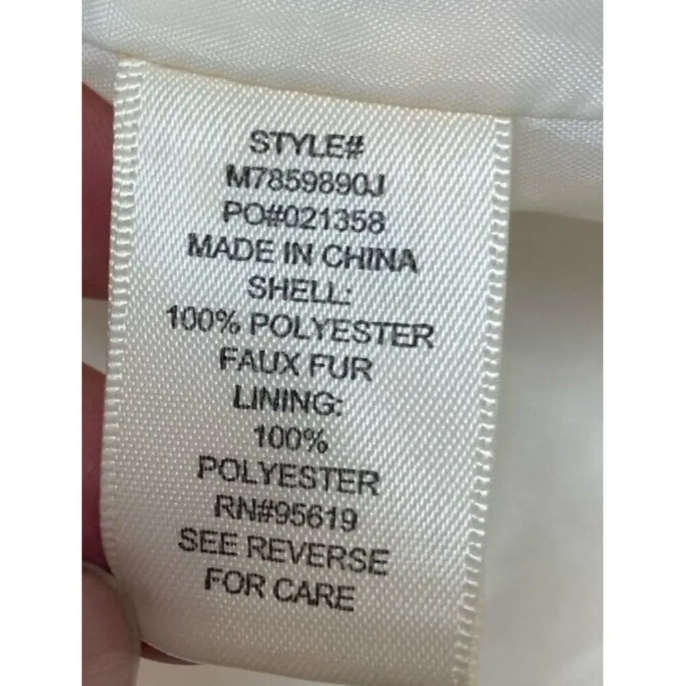 John Paul Richard Poodle Coat Womens L White Coquette Curly Formal Wedding Guest - Image 6