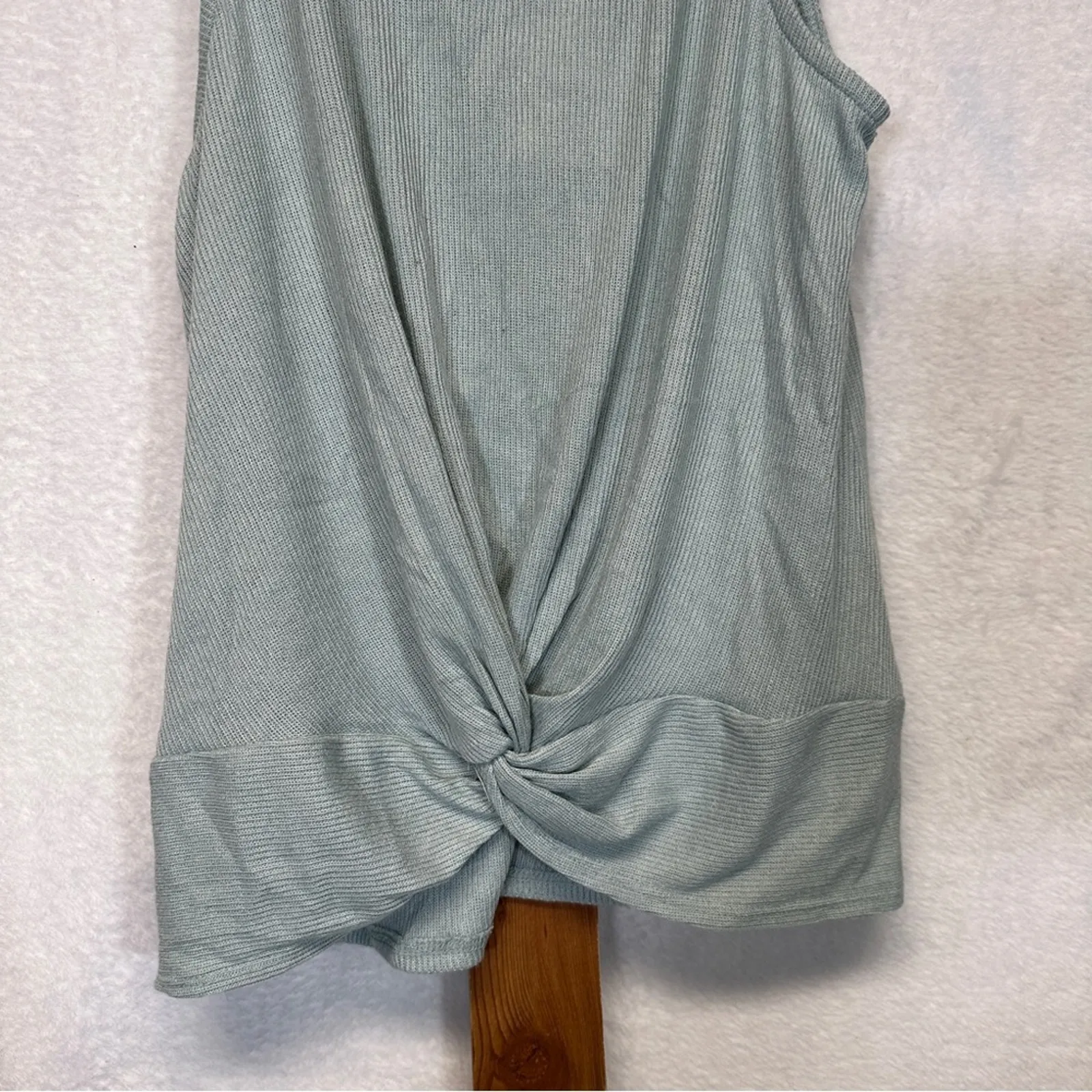 Pink Republic Light Blue Raindrop‎ Ribbed Tie Sleeveless Tank Top Size XS - Image 3