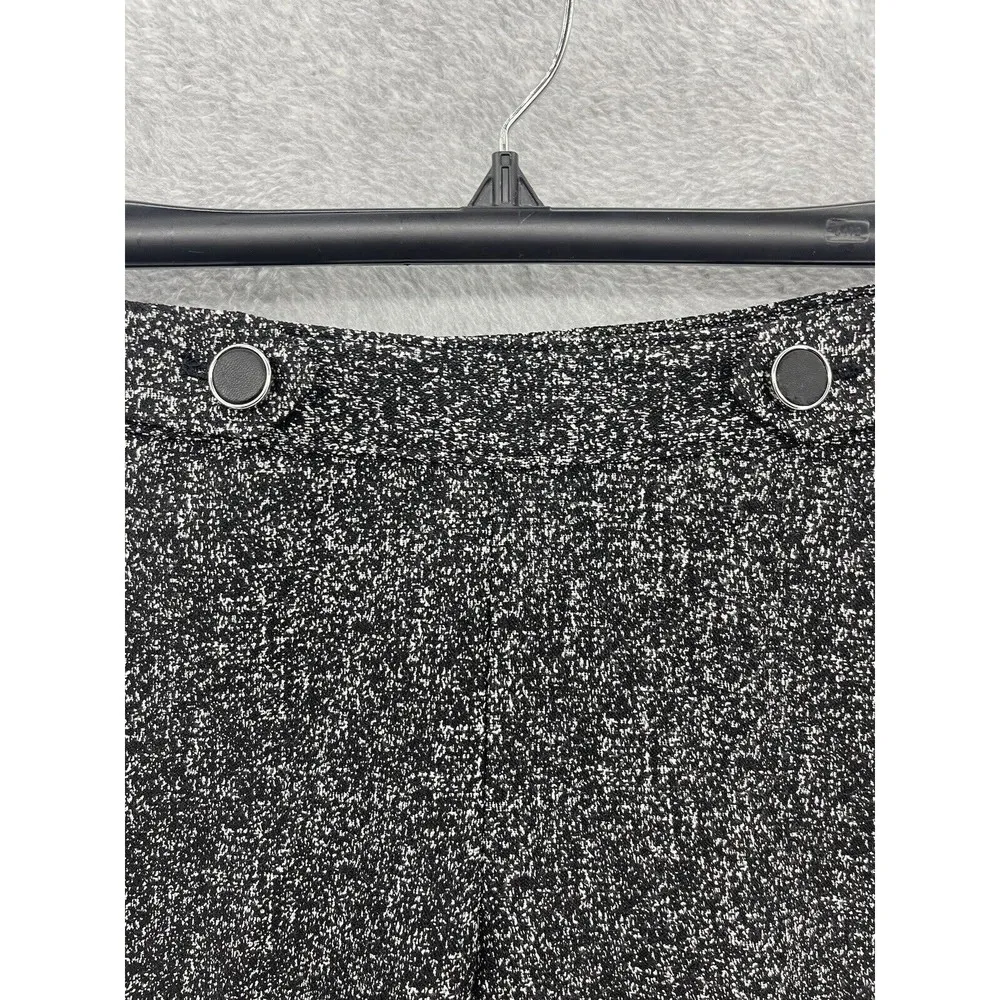 Express Women's Cropped Pants Size 00 Straight Leg Marled Black - Image 11