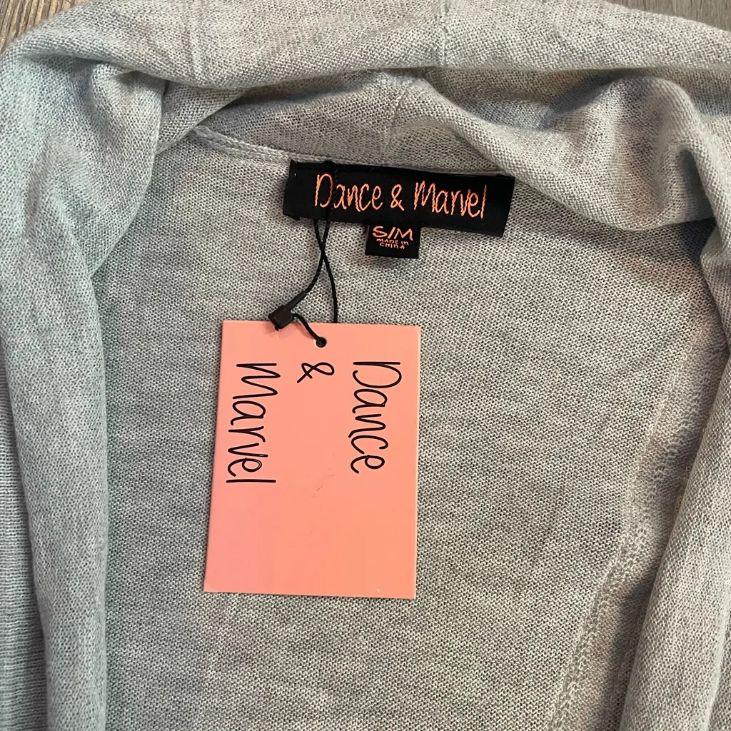 Dance & Marvel Gray White Swiss Dot Mesh Cardigan ~ Size S/M - Image 4