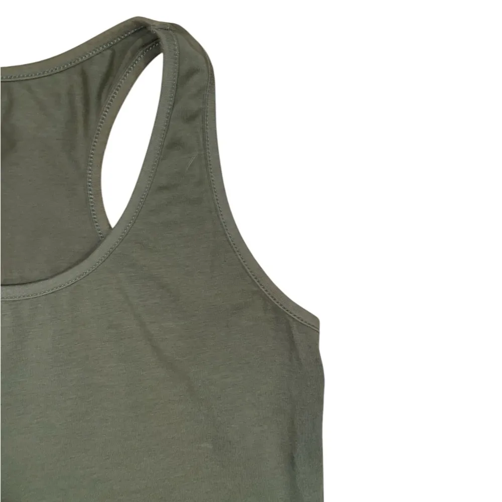 basic army green racer back cropped tank top Size L - Image 3