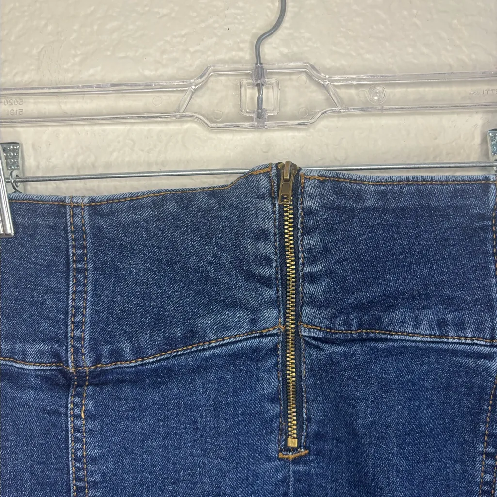 SO  Denim Mini Skirt with front Zipper - Image 5