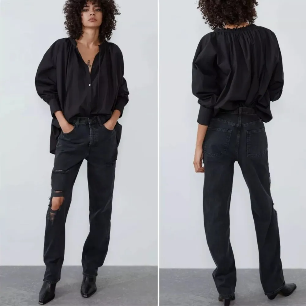 NWT Zara Full Length Distressed Boyfriend Jeans - Image 2