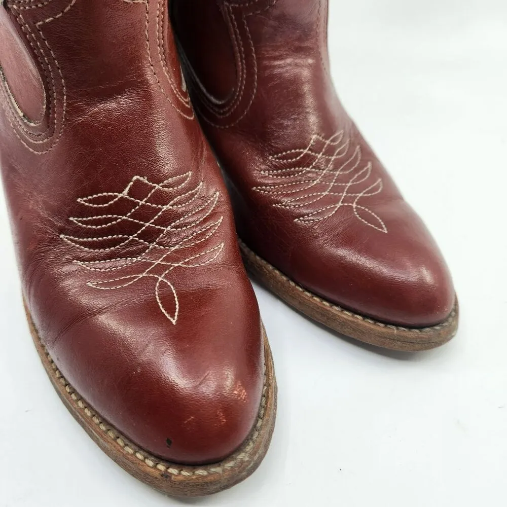 Dingo  Country Western Cowgirl Core Brown Leather Boho Boots Vintage 6.5 USA - Image 6