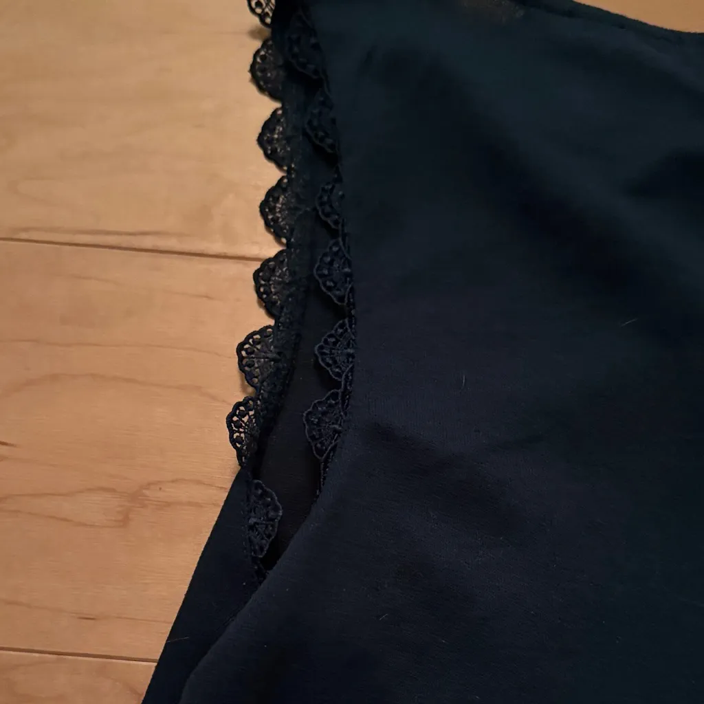 Topshop  Forest Green Lace Trim Women's Top - Image 4