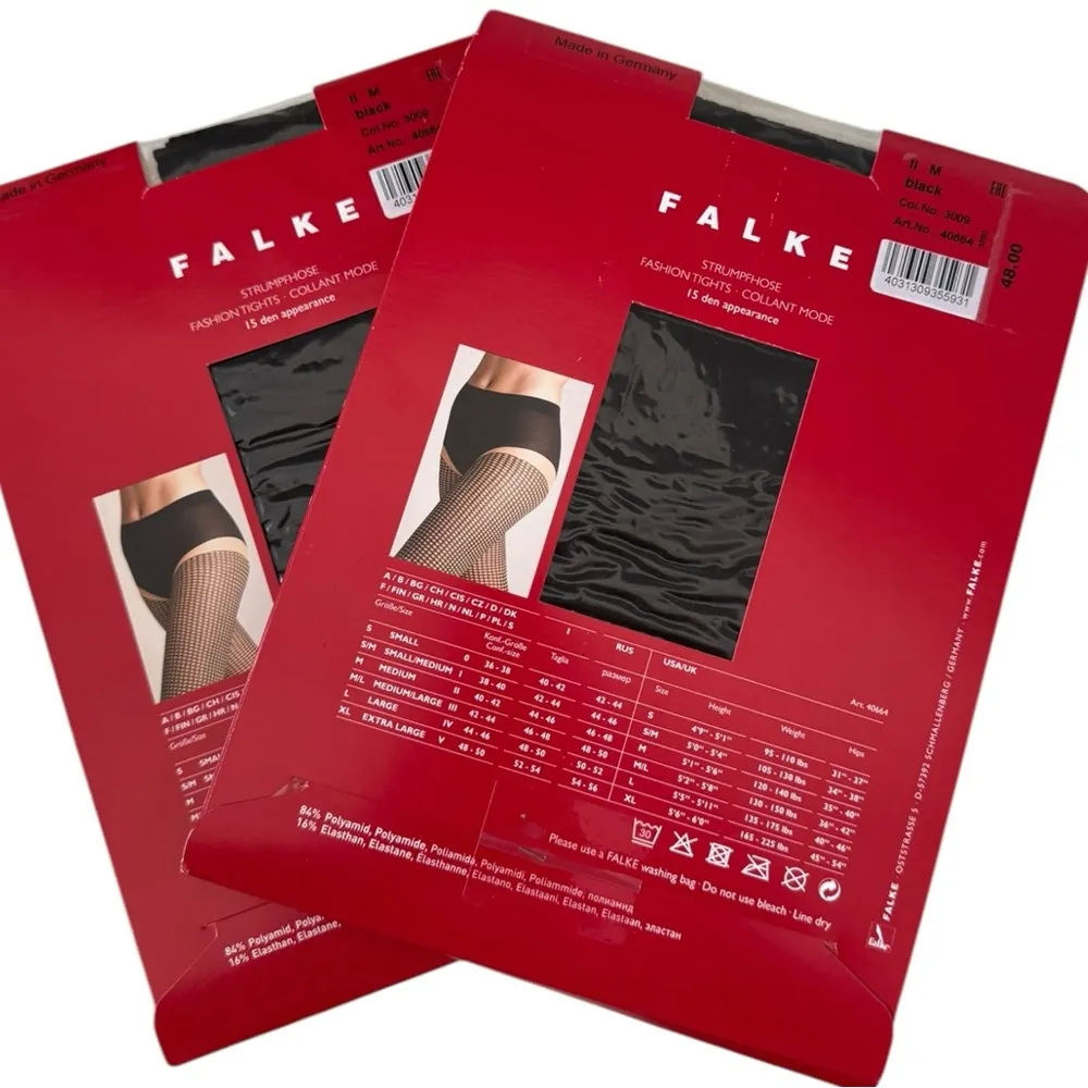 2‎ Pairs of Falke Houndstooth 15 DEN Women Medium 10 - Image 3