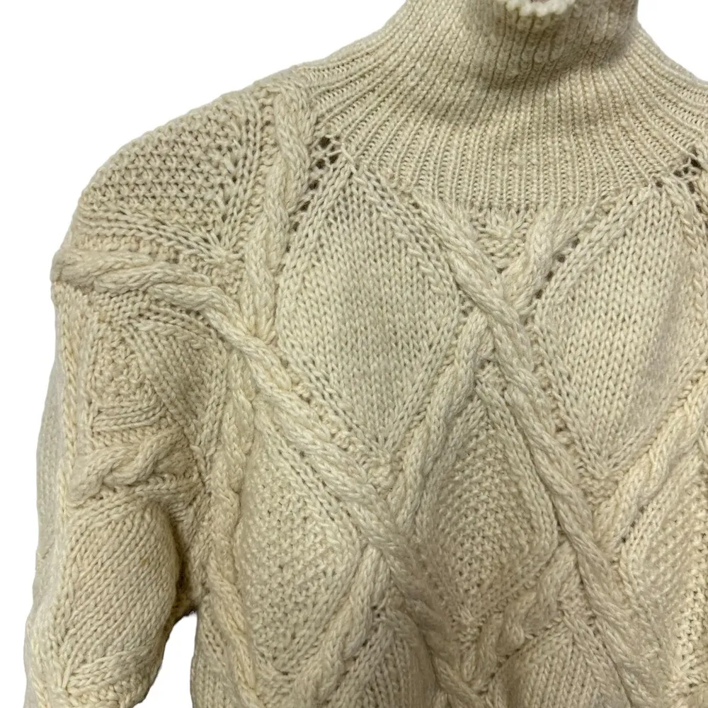 Spiritual Bond For Women Wool Cable Knit Turtleneck Sweater Size 38(Medium) - Image 2