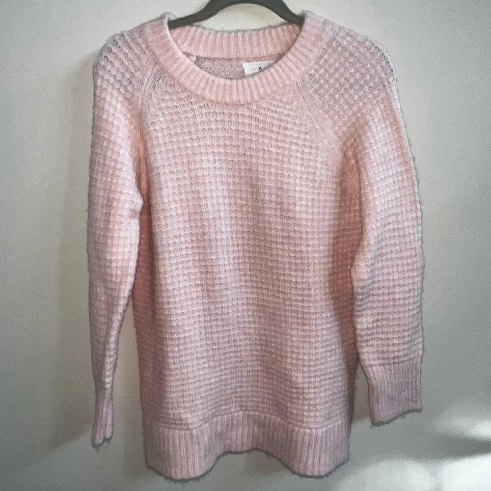 Lou & Grey Texturestitch Waffle Knit Alpaca Blend Sweater Pink Small - Image 4