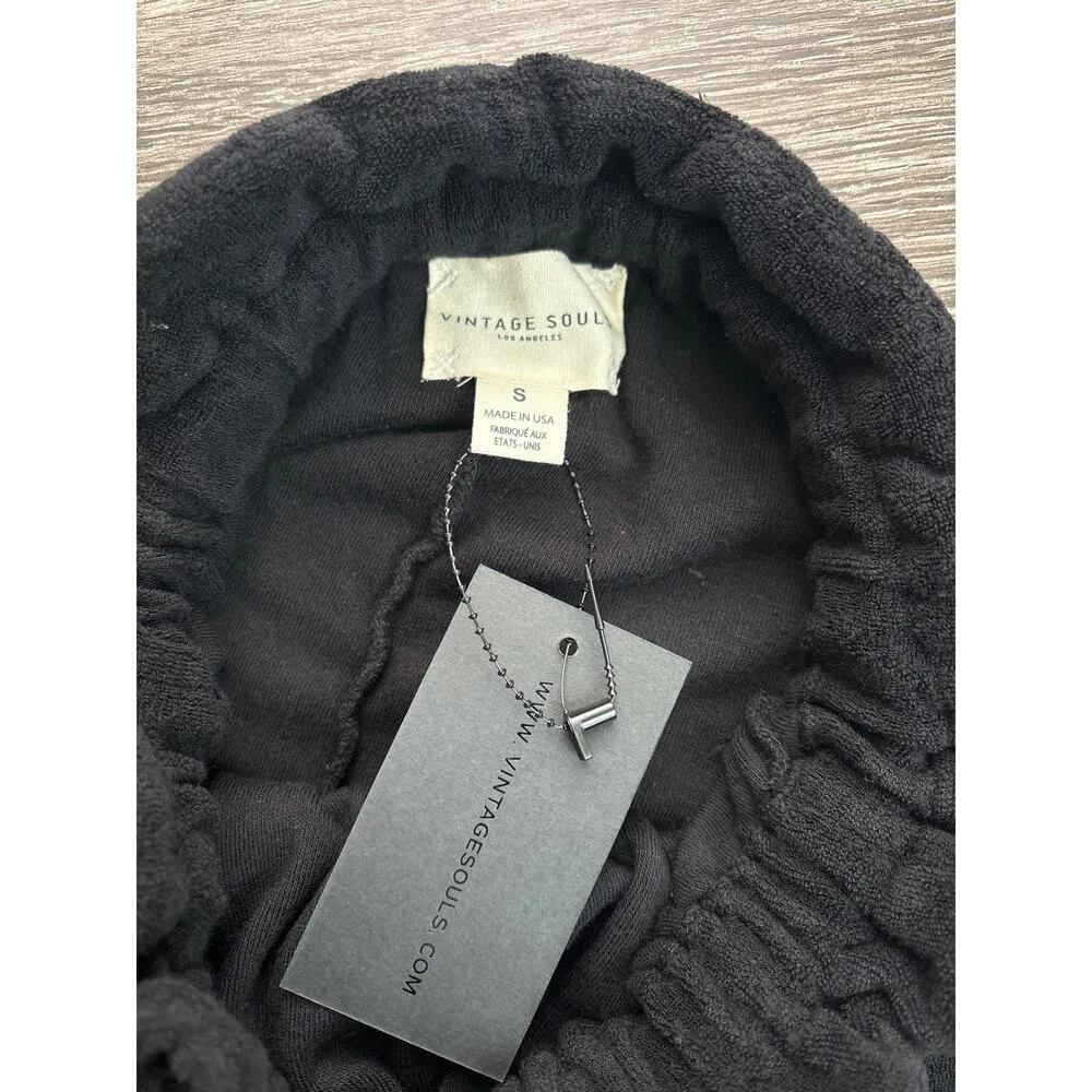 NWT Vintage Souls Los Angeles Terry Cloth Maxi Skirt Black Size Small - Image 2