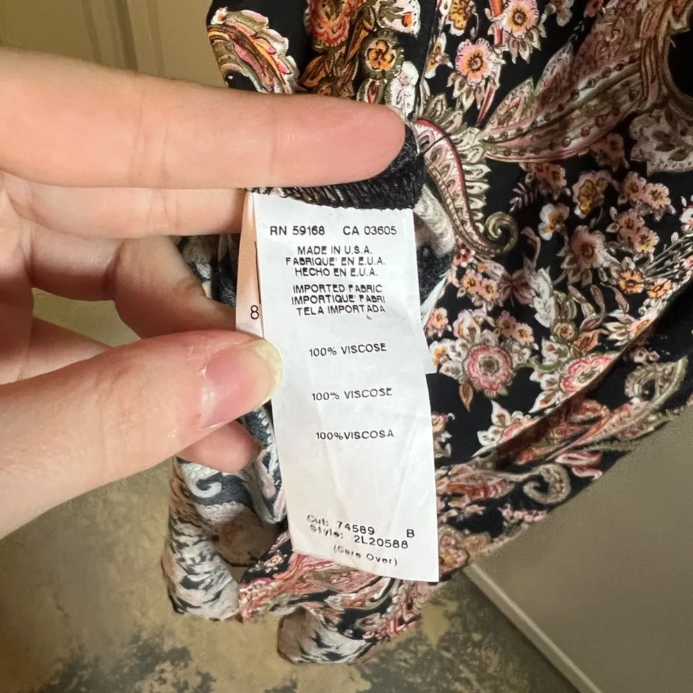 Vintage Karen Kane western Paisley Cottagecore Midi Dress - Image 11