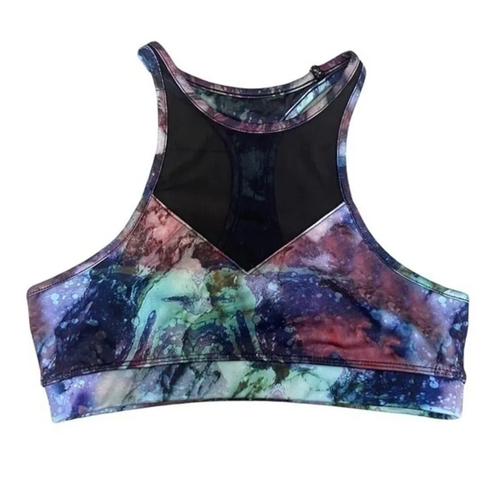 Steve Madden Womens tie dye watercolor mesh spandex sports bra extra small - Image 8