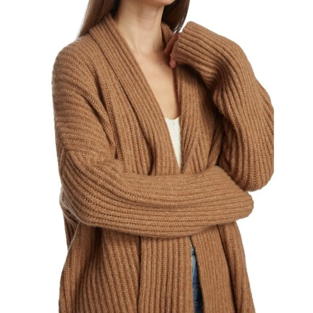 💕NAADAM💕 Cashmere Fisherman Shawl Cardigan ~ Ginger Brown XL NWT - Image 2