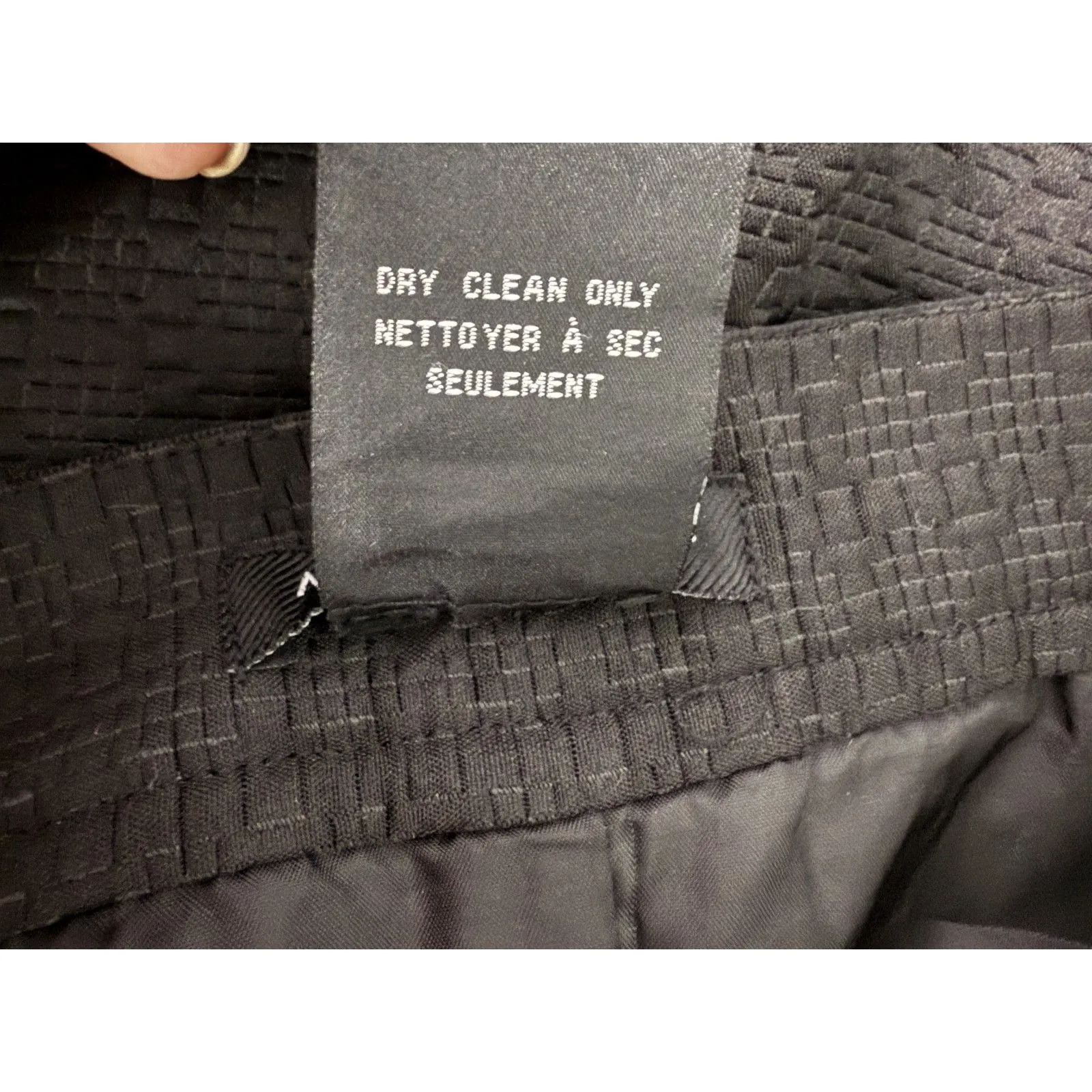 Mario Serrani Italy Black Basket Weave A Line Pleated Black Skirt Sz 4 - Image 5