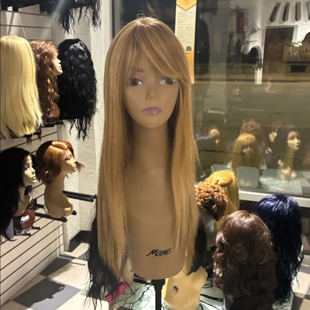 Back In Stock - Human hair Wig Long strawberry blonde bangs 2020 - Image 10