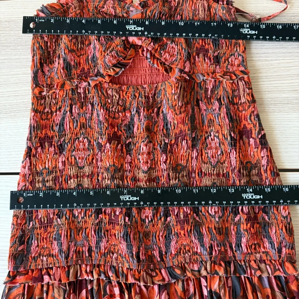 Petal and Pup Women's Maxi Forum Vibrant Orange Floral Dress size L - Image 6