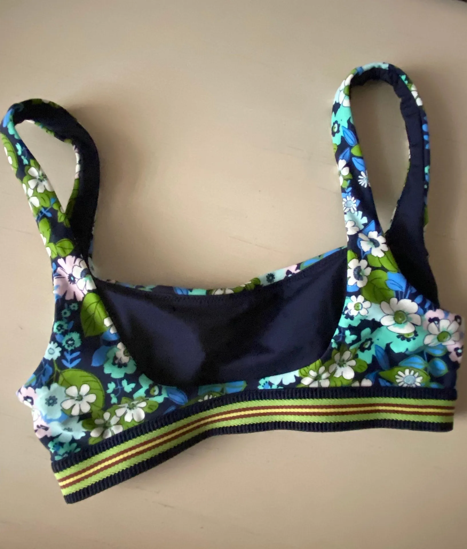 NWOT  floral paisley print retro scoop neck bikini top - Image 2