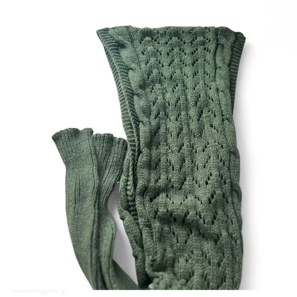 Chic Forest Green Knit Scarf - Image 4
