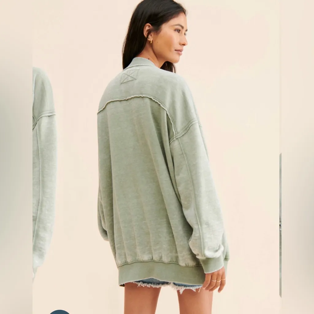 We the Free Free People Robbie Bomber Jacket Coat; zip up shirt top; medium - Image 3