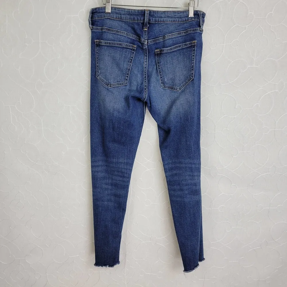 Gap Womens Jeans Size 6 Blue Distressed Coupe Girlfriend Y2K Knee Ripped Skinny - Image 20