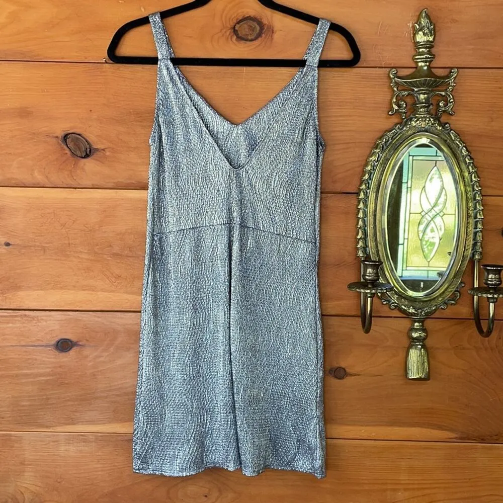 Mango Women's Silver Gray Sleeveless V-Neck Mini Dress Size XXS - Image 5