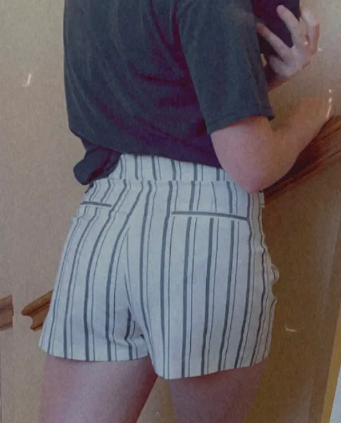 ZARA Paperbag Pinstripe Shorts - Image 2