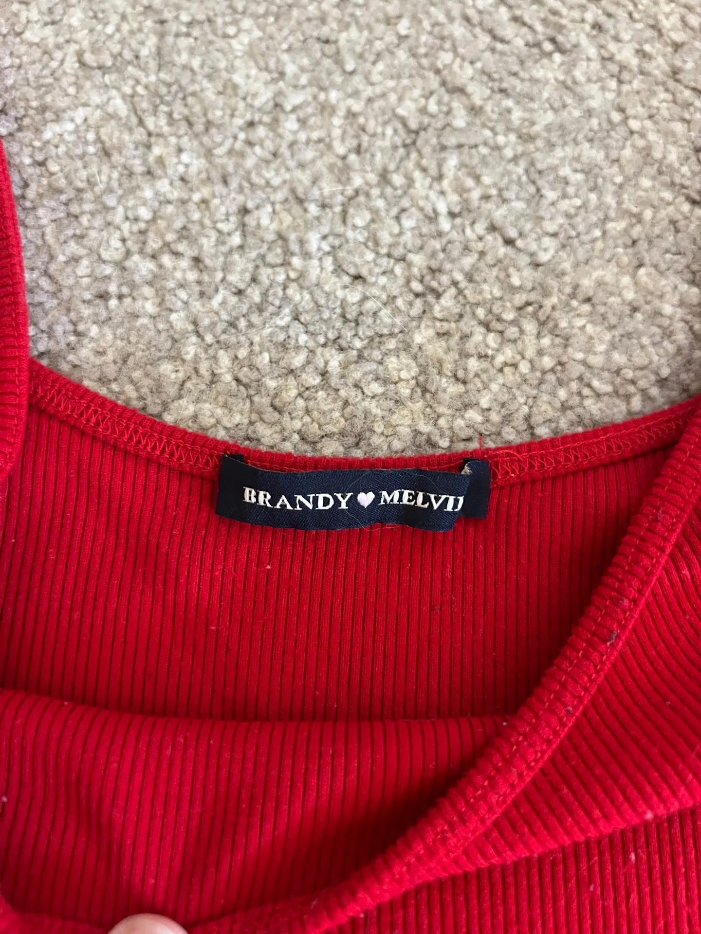 Brandy Melville Red Tank Top Cropped - Image 3