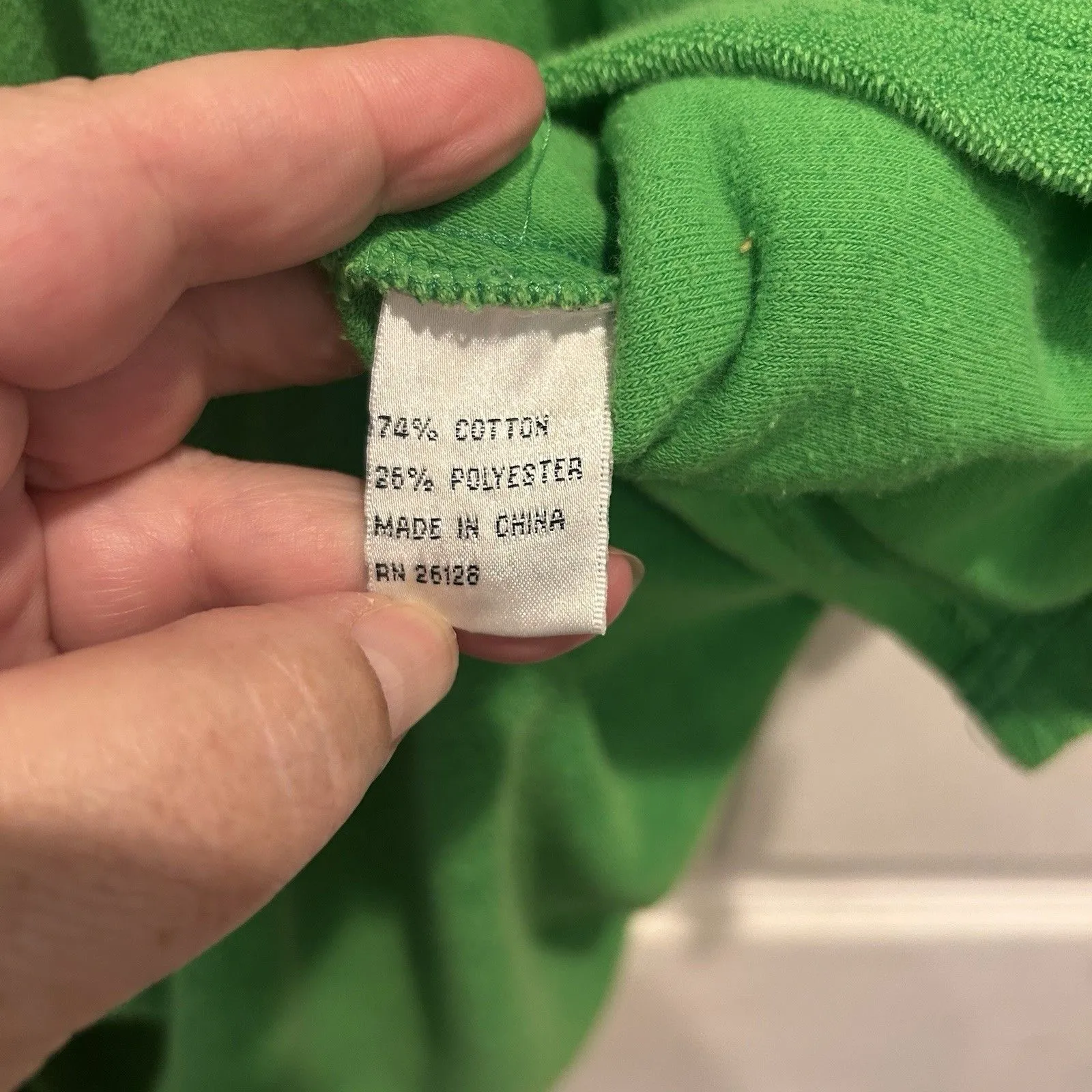 Talbots Green Split‎ V-Neck French Terry Long Sleeve Coverup Tunic Womens Large - Image 7