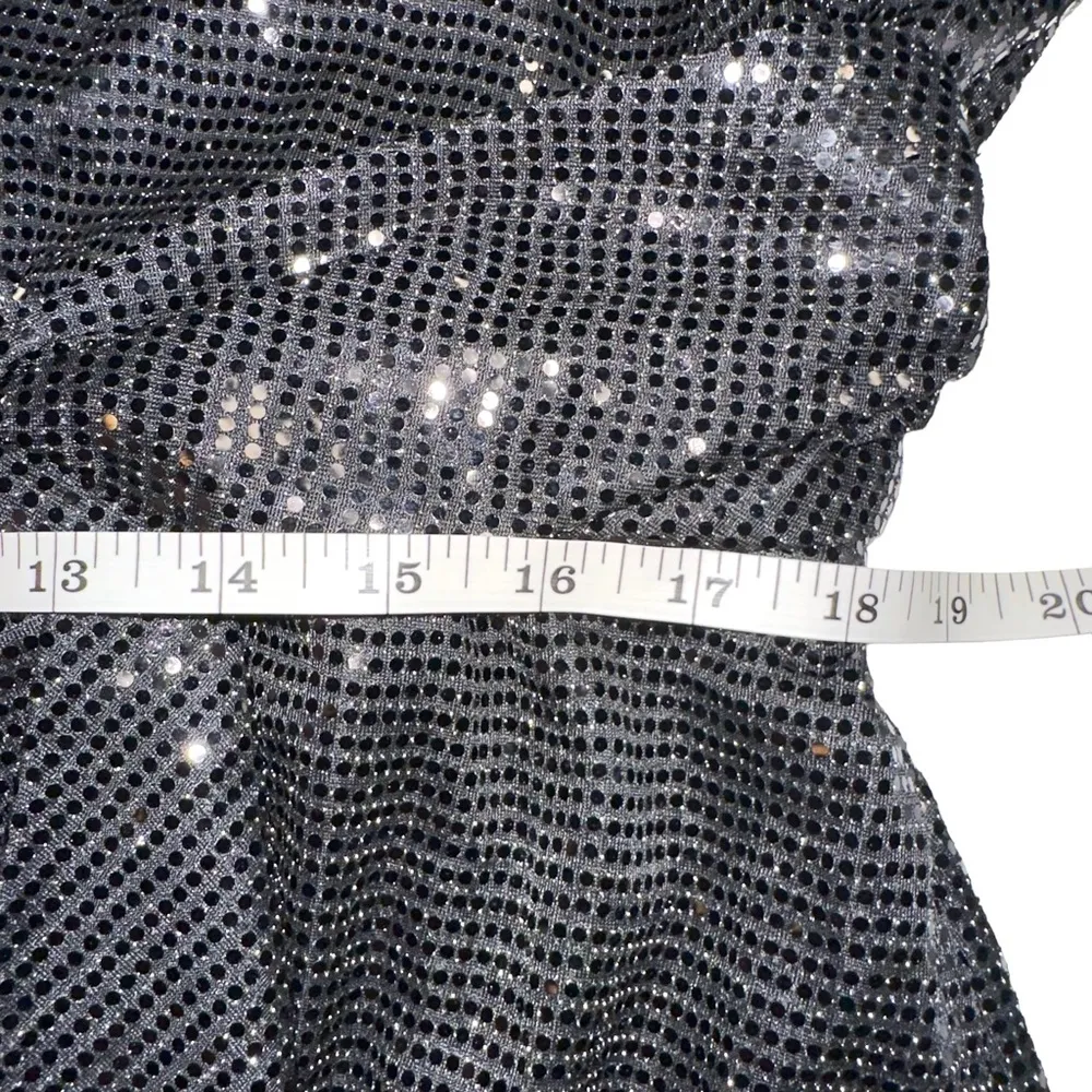 NWOT City Chic Sequin Glow Long Sleeve Black Dress M/18 - Image 8