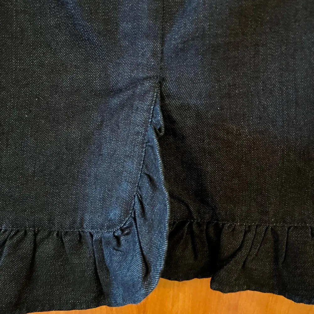 Leifsdottir Anthropologie Cotton Stretch Button Accent Ruffle Denim Skirt Size 2 - Image 11