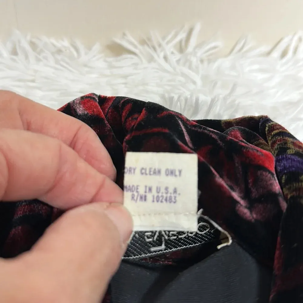 Vintage Bryan Emerson Crushed Velvet Cropped Jacket Size M - Image 11