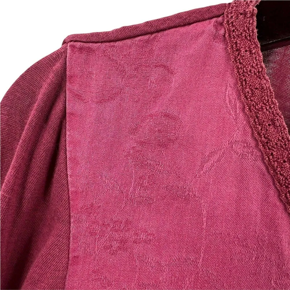 J Jill Red Mixed Media Top Size Medium - Image 3