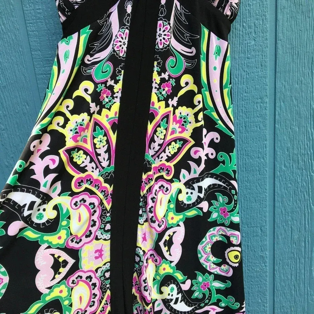 INC International Concepts Women Buddha Paisley Boho Midi Dress XS NWT Black - Image 3