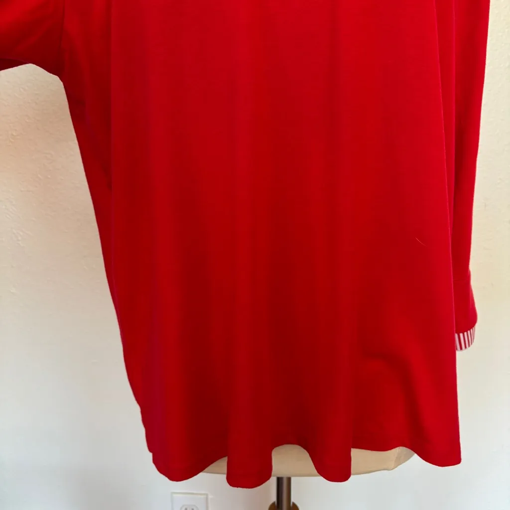 Red & White Striped Boatneck Top - Image 4