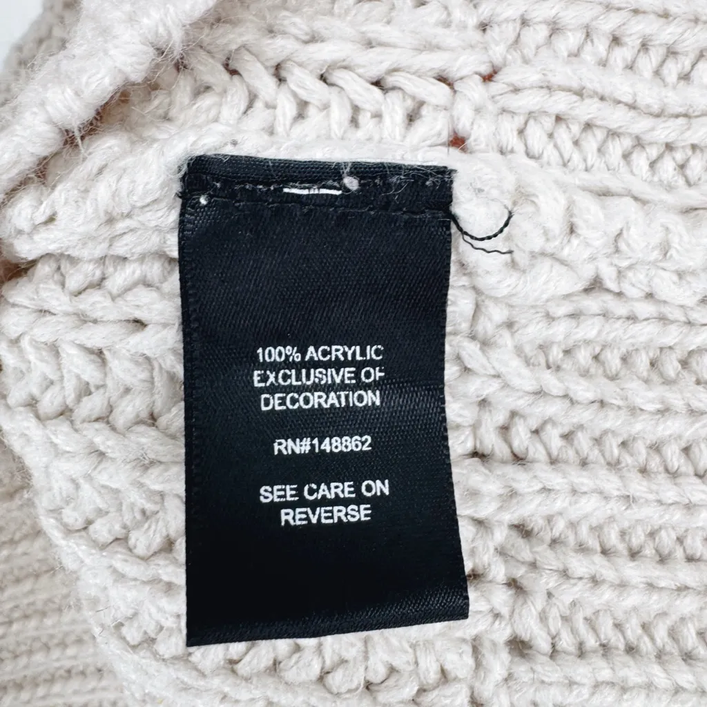 Torrid  Chunky Knit Sweater Size 1 Open Back Bow Tie Cable Knit Cream - Image 6