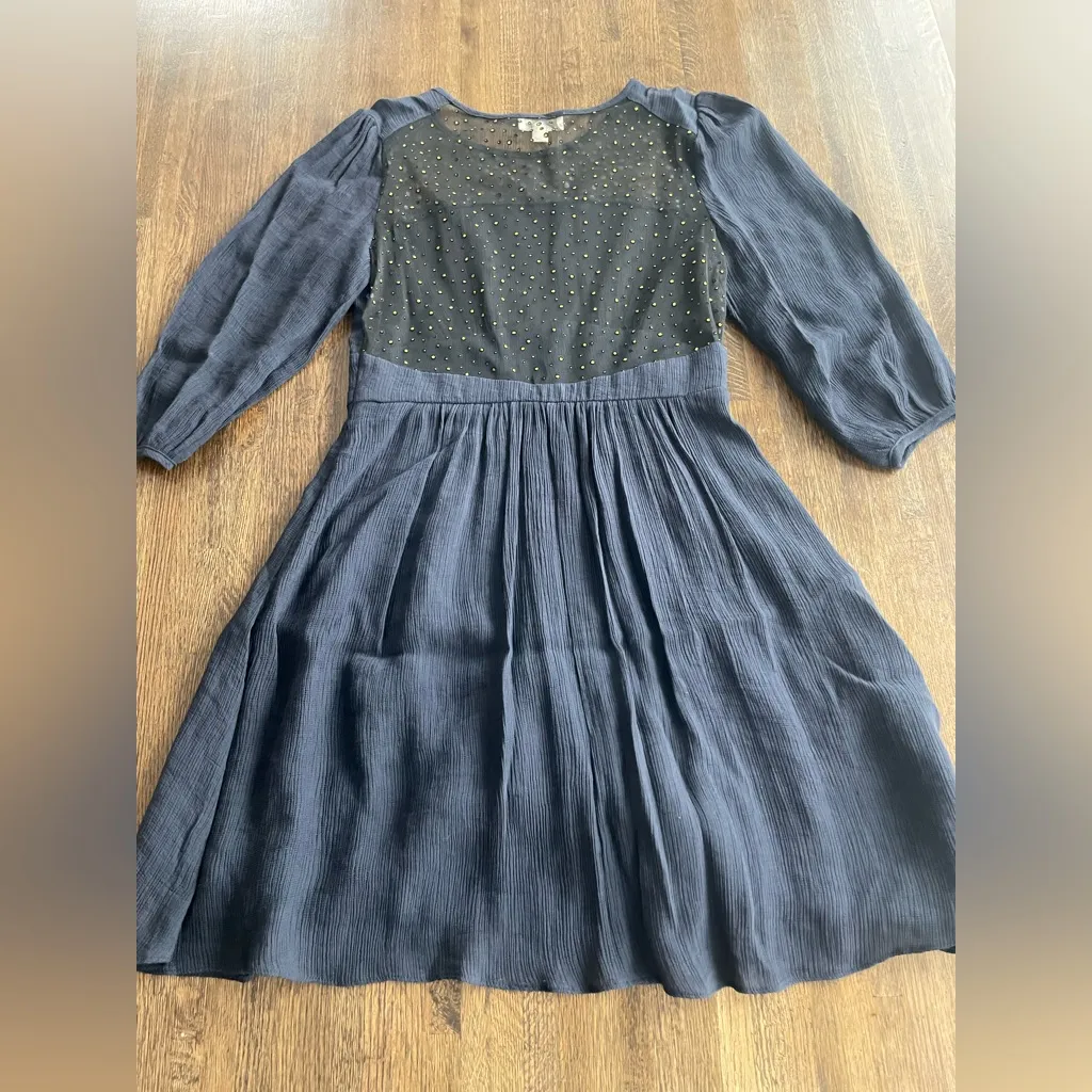 The Korner Navy and Black Dress with Gold details - Image 6