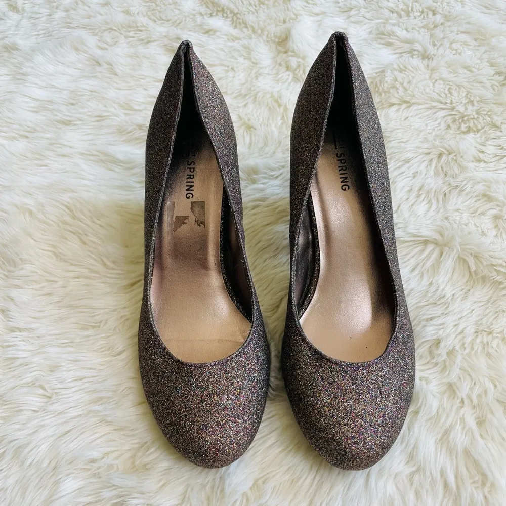 Call It Spring Multicolor Glitter Heels Size 8 - Image 3