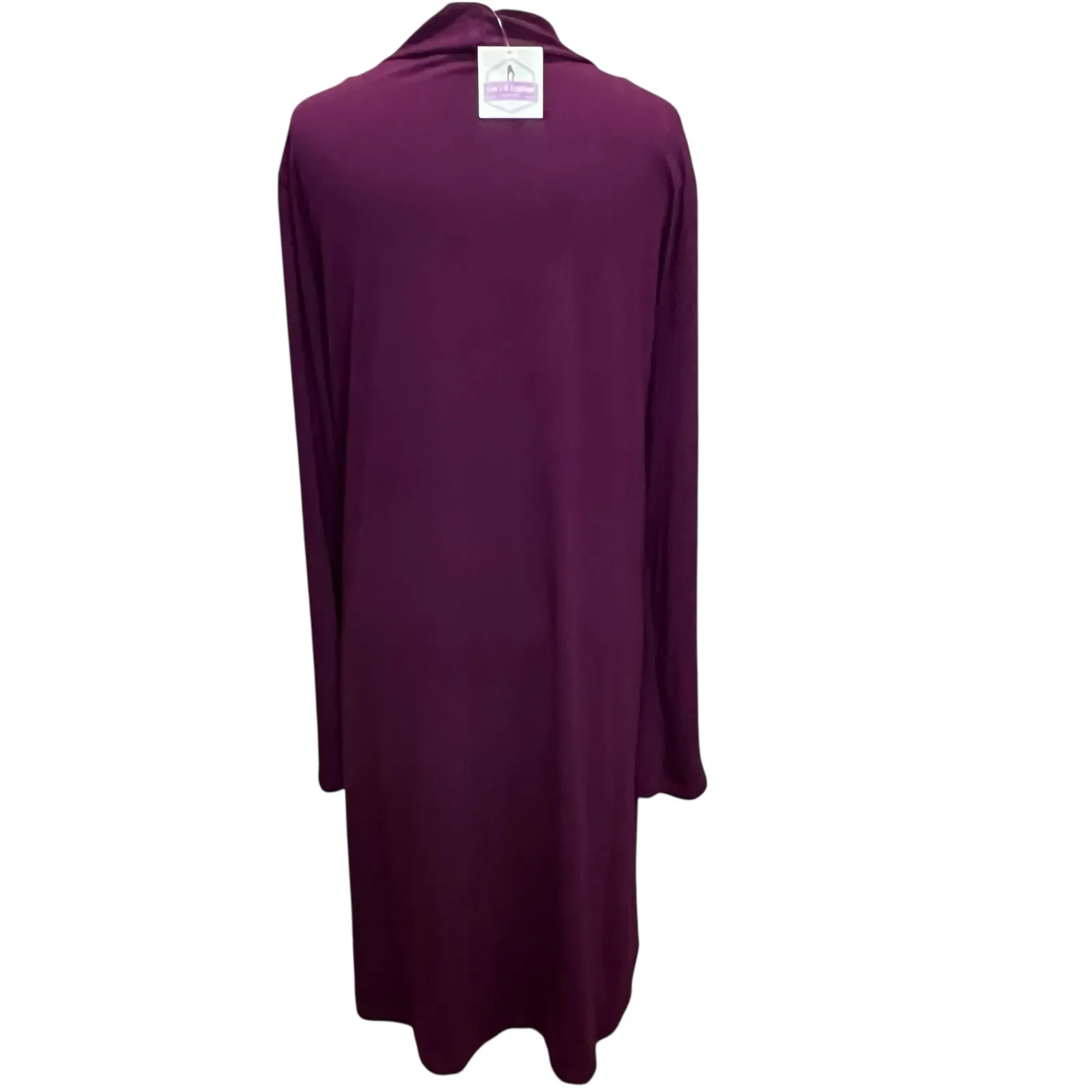 Zenana Premium Venice Duster Cardigan 2XL Purple Open Front Pockets Slouchy Soft - Image 3