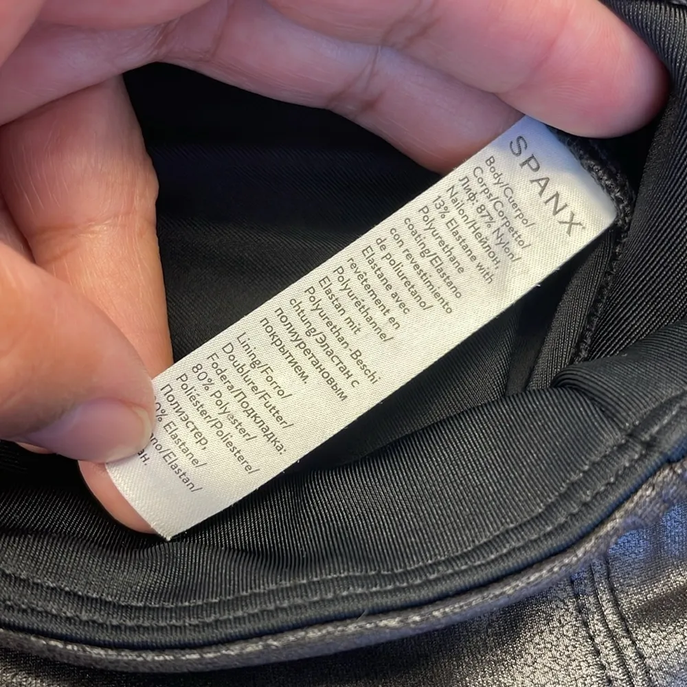 Spanx Black Faux Leather Leggings Pant Size Small EUC #0518-OC - Image 7