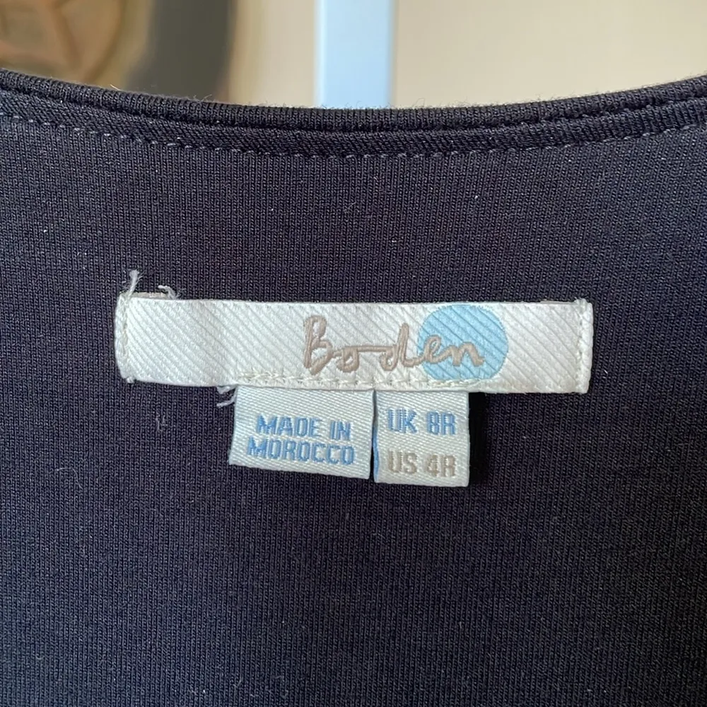 Boden Sylvia beautiful scoop neck ballerina wrap style jersey dress Black Size 4 - Image 4