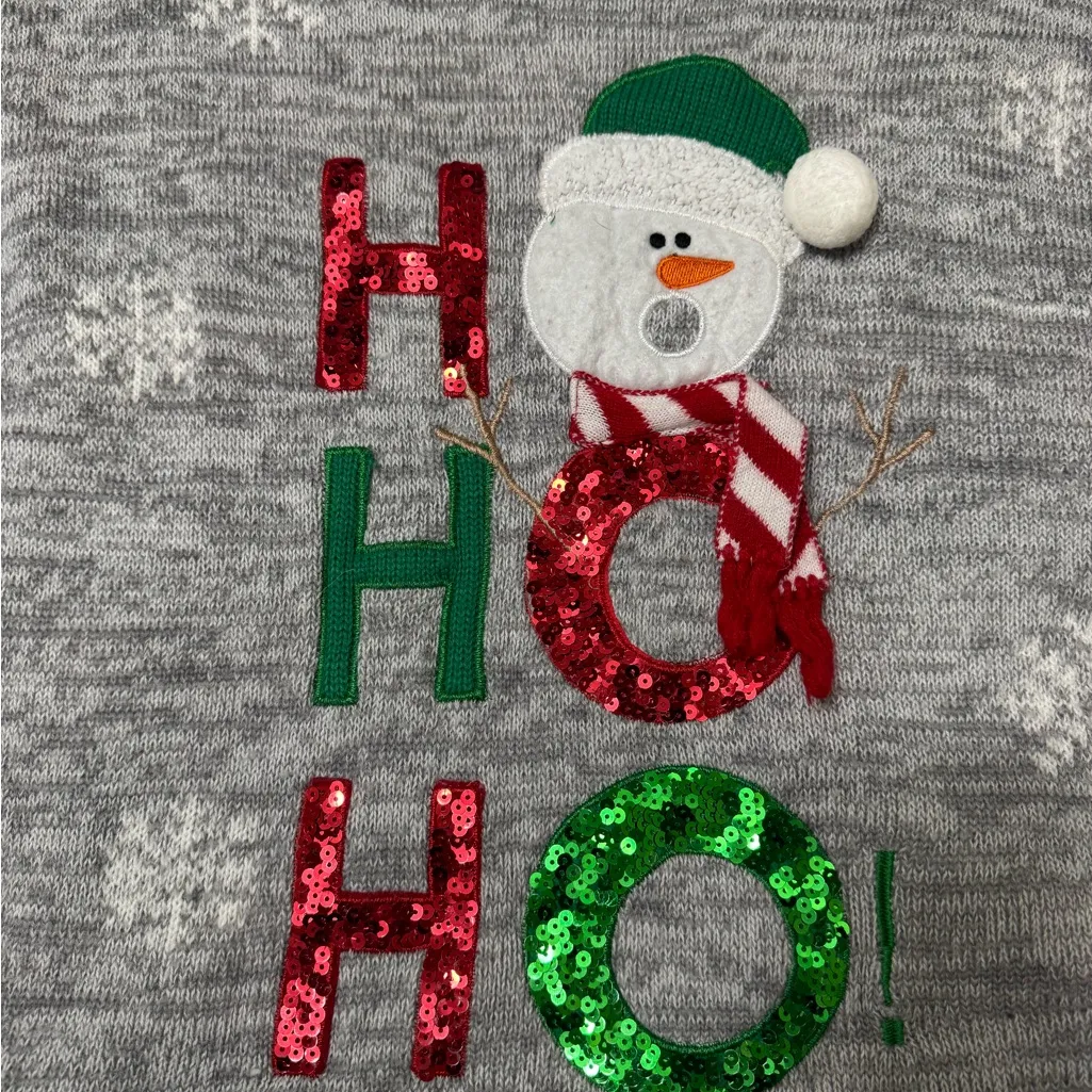United States Sweaters Gray Festive Snowman Sweater - Image 3