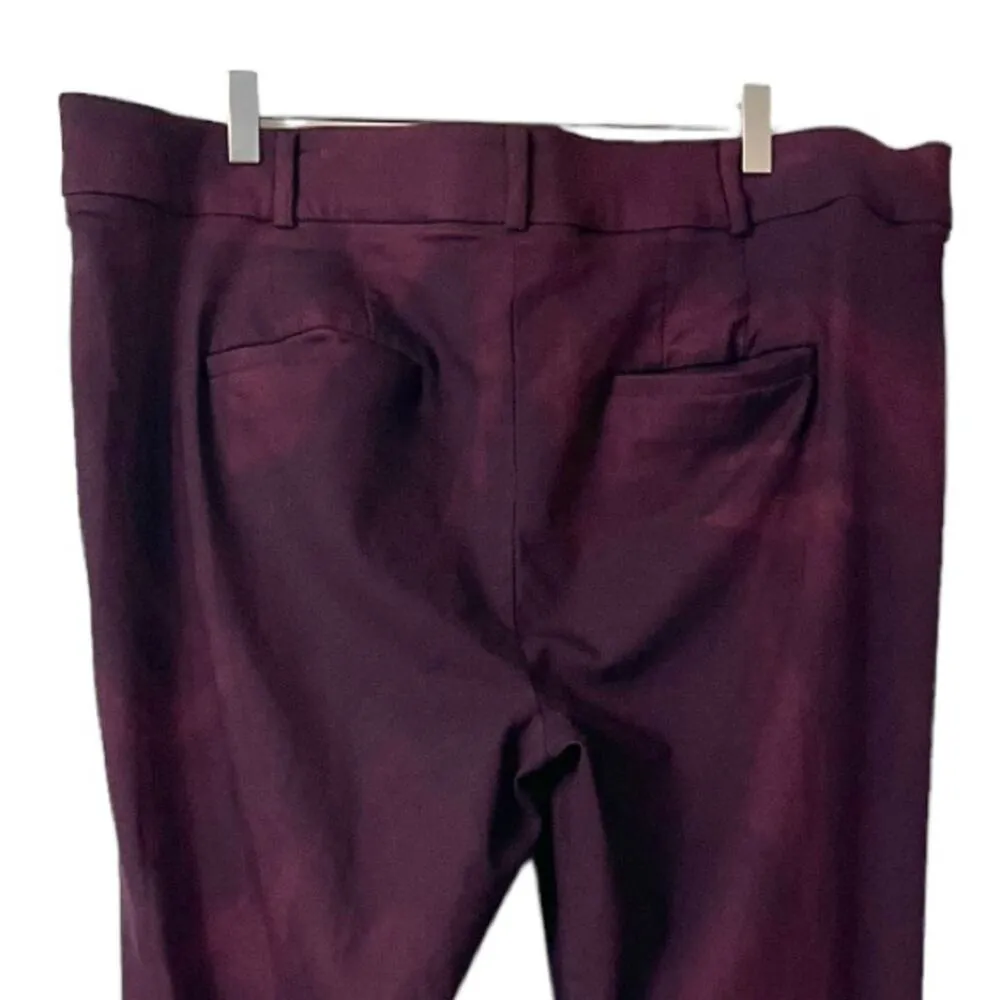 Lane Bryant Women’s Pants The Allie Ankle Slim Fit Burgundy Mid Rise Sz 24R Plus - Image 8