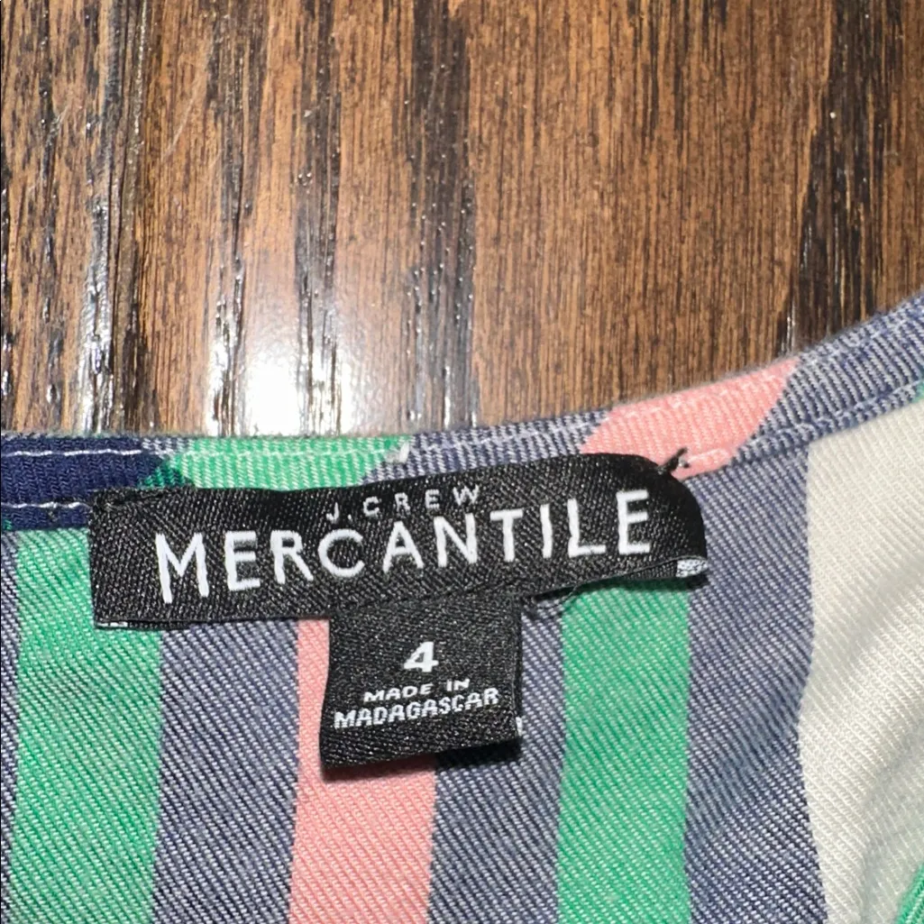 J CREW MERCANTILE green plaid popover top size 4 - Image 3
