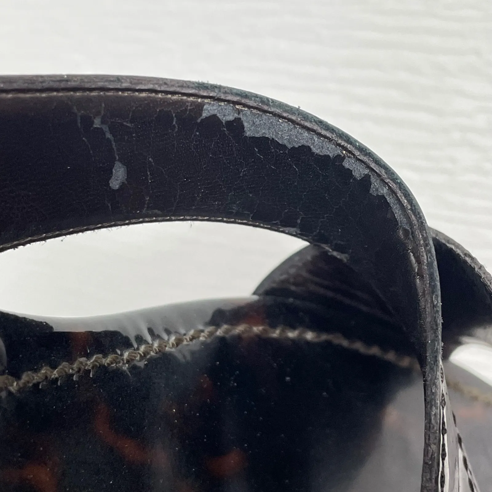 Stuart Weitzman Tortoise Shell Patent Leather Slide Sandals Mules Women's Size 9 - Image 7