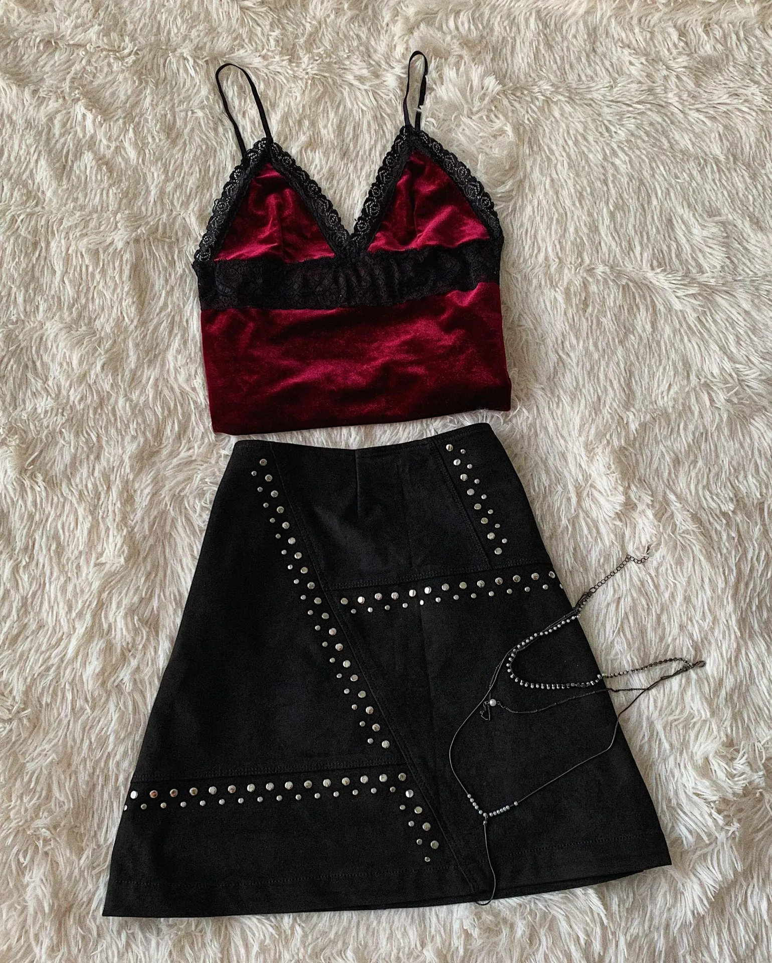 EXPRESS Studded Suede Mini Skirt - Image 2