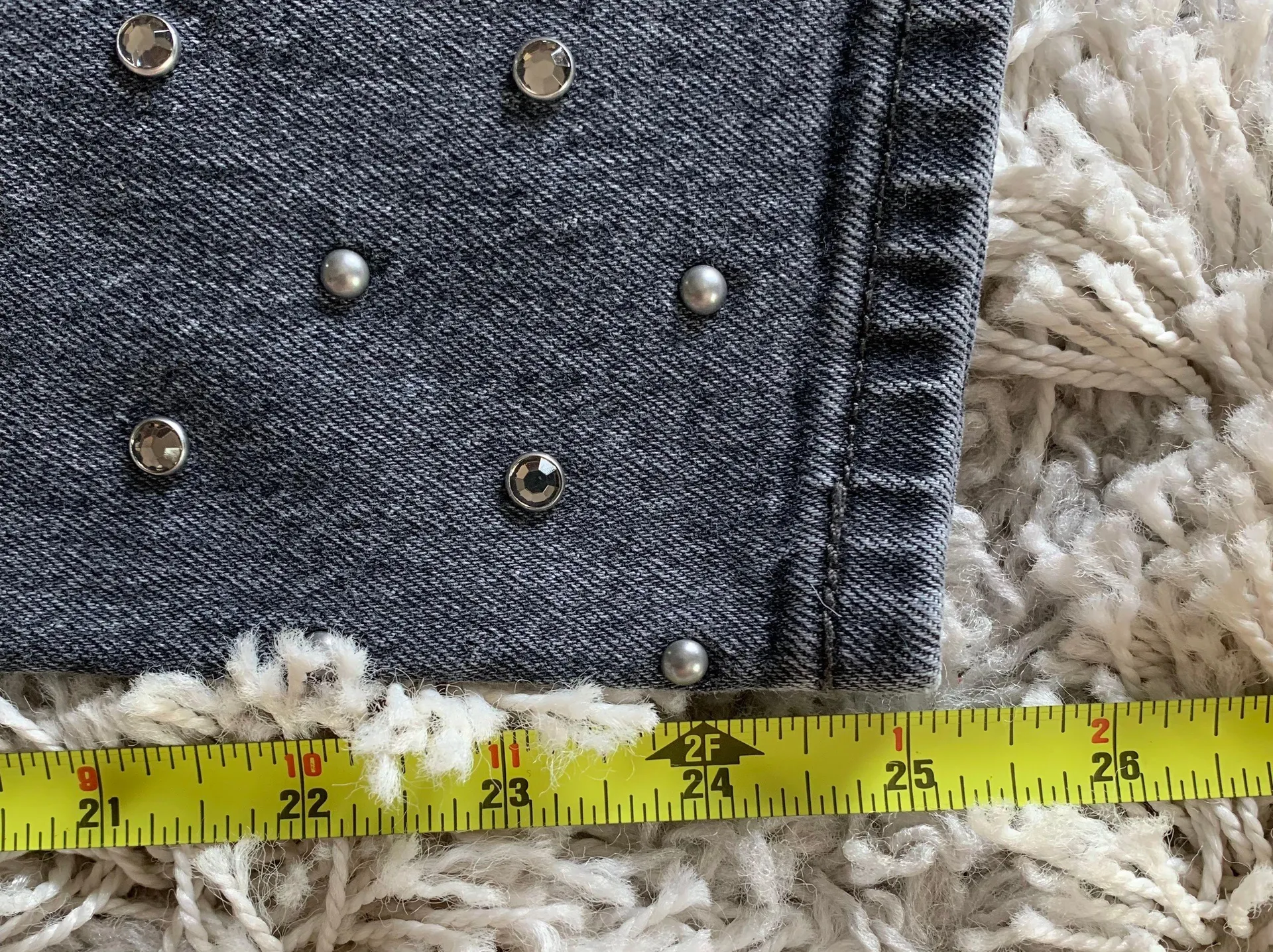 Black/Grey  501 Bejeweled Rock Stud High Waisted Jeans - Image 13