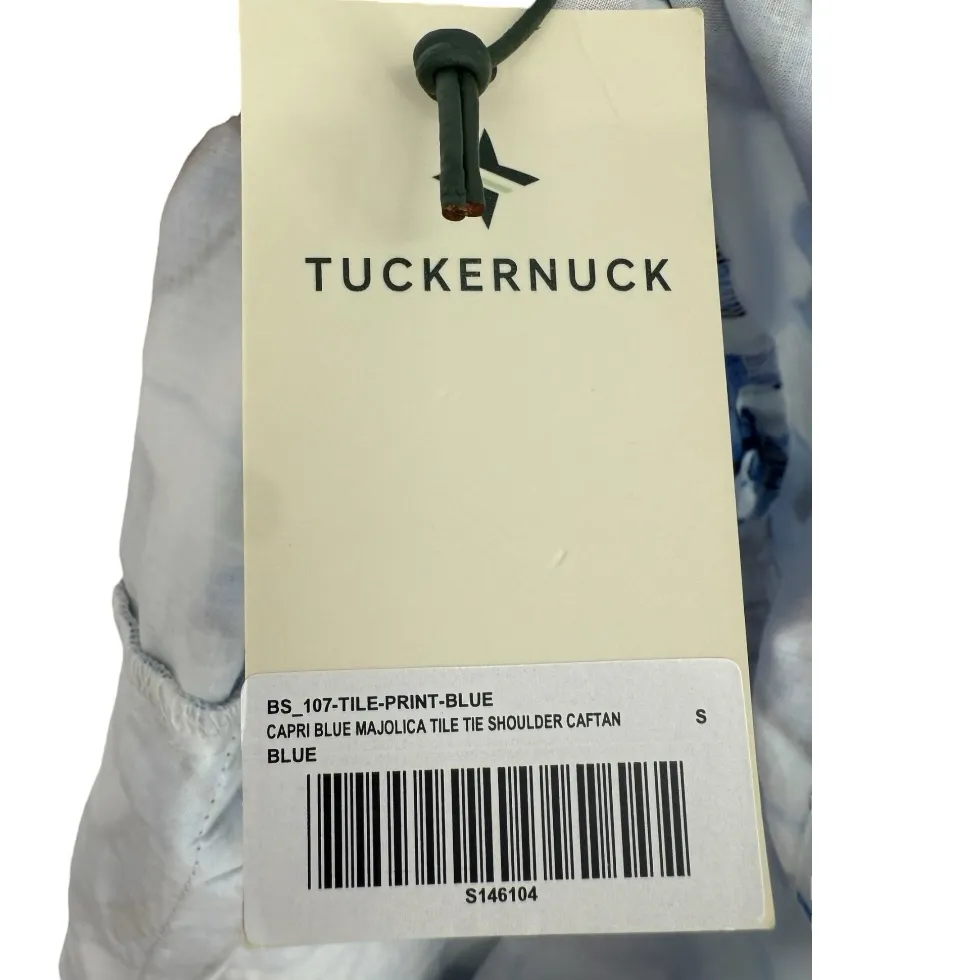 NWT Tuckernuck Majolica Tile Tie Shoulder Caftan Maxi Dress‎ Sz Small Resortwear - Image 4