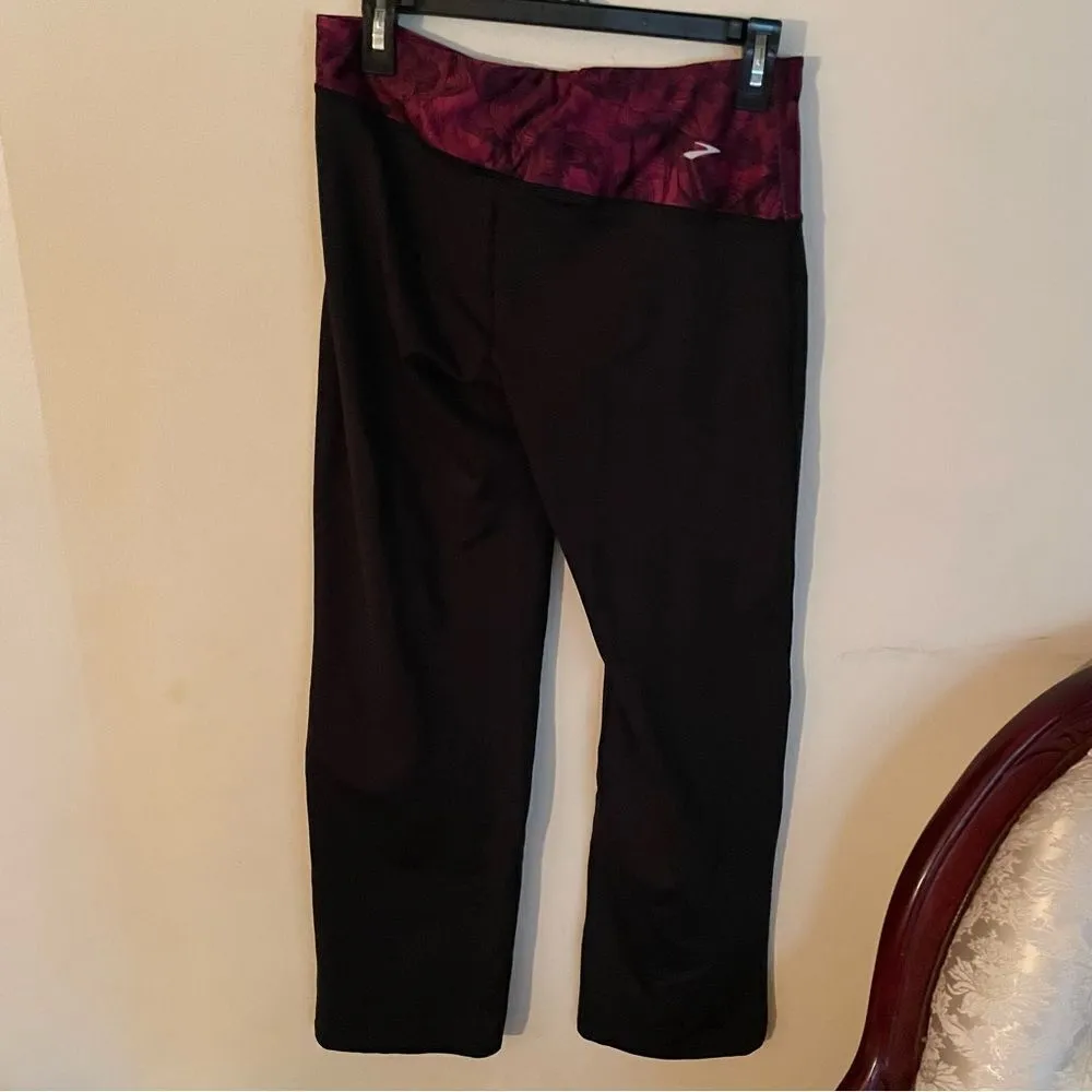 Brooks Glycerin Pants III Black Active Wide Leg Yoga Pant Size Medium - Image 2